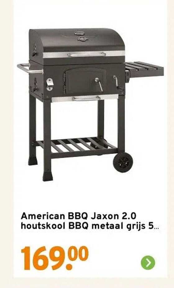 American BBQ Jaxon 2.0 houtskool BBQ metaal grijs