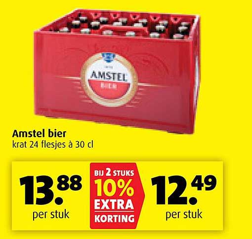 Amstel bier krat 24 flesjes à 30 cl