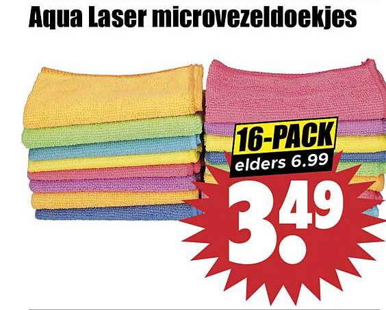 Aqua Laser microvezeldoekjes 16-PACK