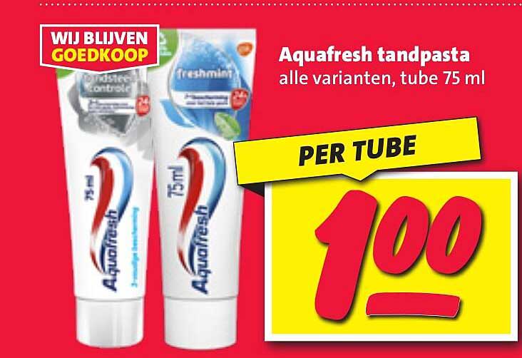 Aquafresh tandpasta alle varianten, tube 75 ml