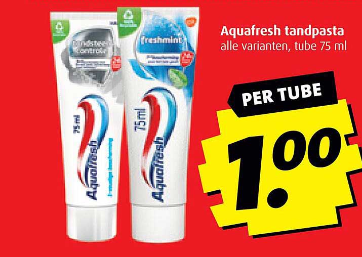 Aquafresh tandpasta alle varianten, tube 75 ml
