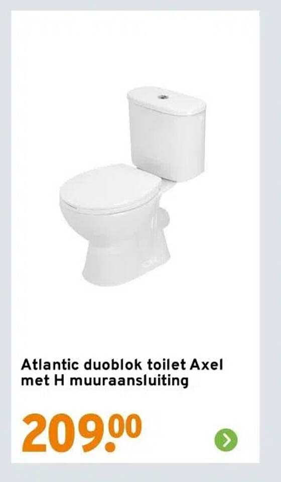 Atlantic duoblok toilet Axel met H muuraansluiting