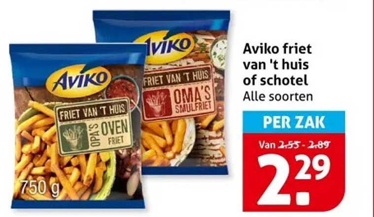 Aviko friet van 't huis of schotel Alle soorten