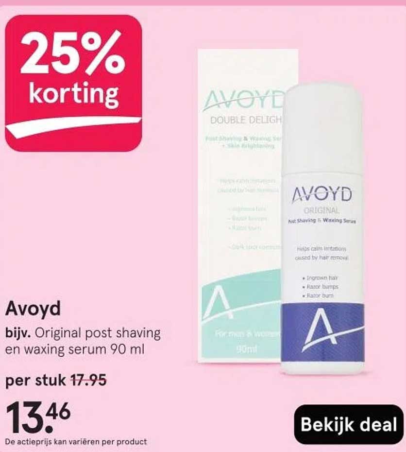 Avoyd bijv. Original post shaving en waxing serum 90 ml