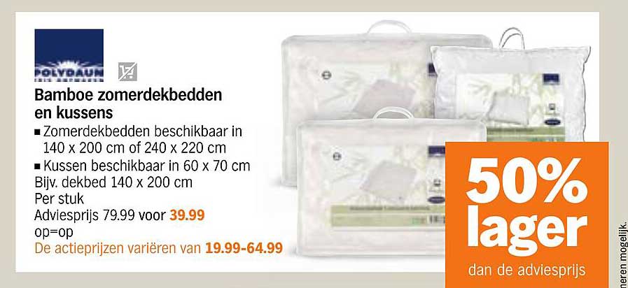 Bamboe zomerdekbedden en kussens