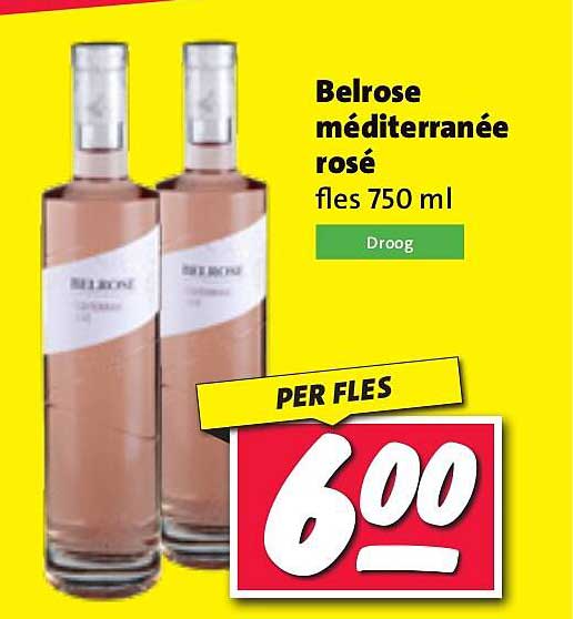 Belrose méditerranéé rosé fles 750 ml