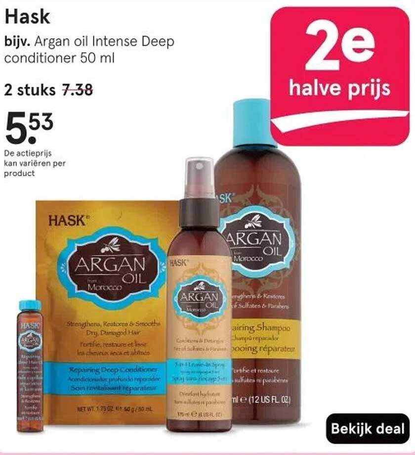 bijv. Argan oil Intense Deep conditioner 50 ml