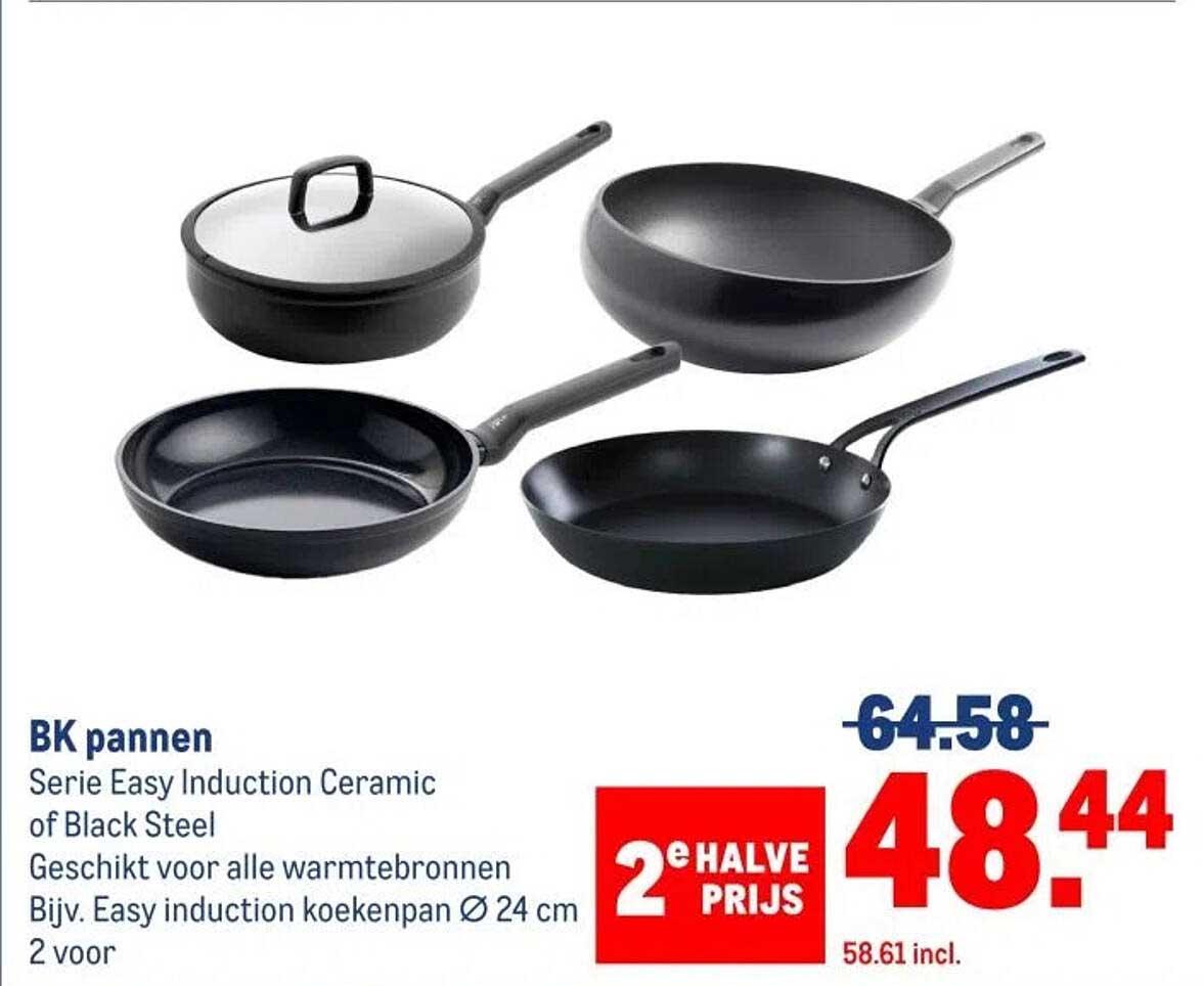 BK pannen - Serie Easy Induction Ceramic of Black Steel