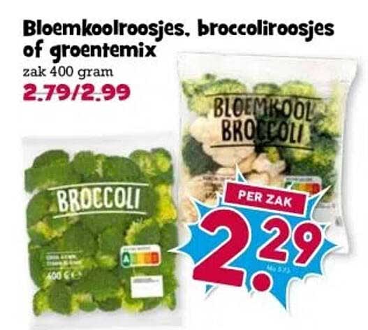 Bloemkoolroosjes, broccoliroosjes of groentemix