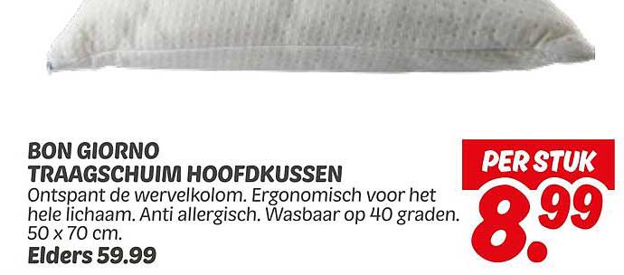 BON GIORNO TRAAGSCHUIM HOOFDKUSSEN