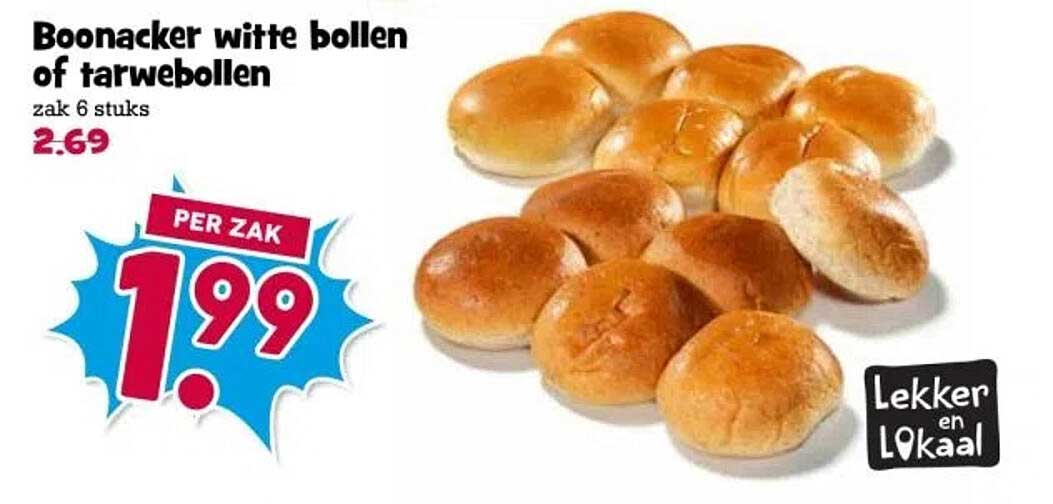 Boonacker witte bollen of tarwebollen zak 6 stuks