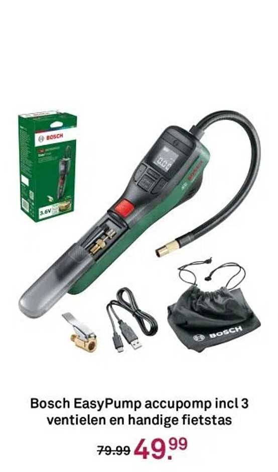 Bosch EasyPump accupomp incl 3 ventielen en handige fietstas