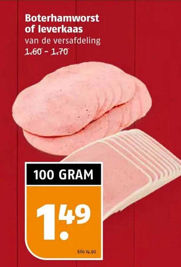 Boterhamworst of leverkaas van de versafdeling
