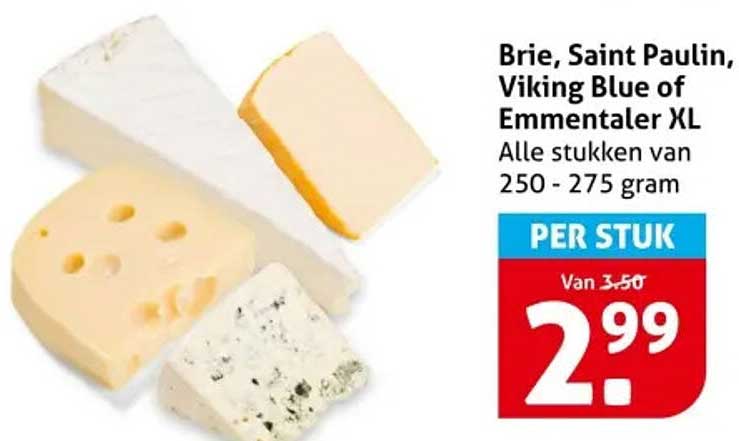 Brie, Saint Paulin, Viking Blue of Emmentaler XL