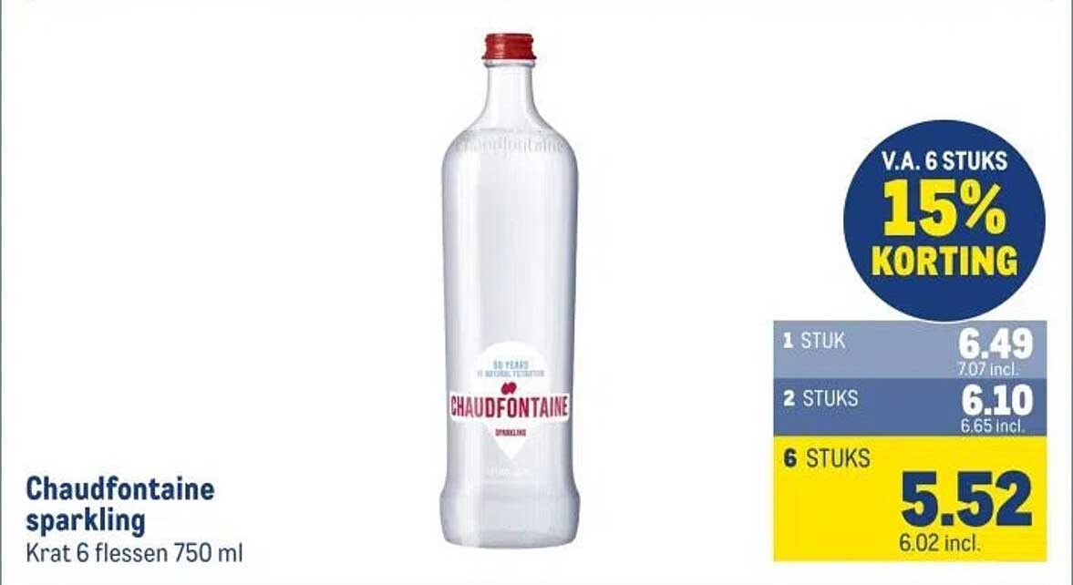 Chaudfontaine sparkling Krat 6 flessen 750 ml