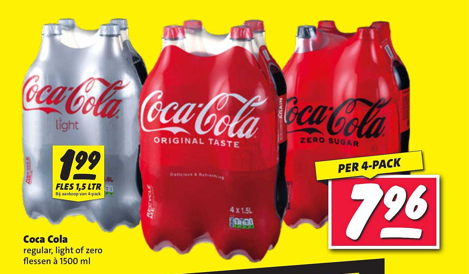 Coca Cola regular, light of zero flessen à 1500 ml