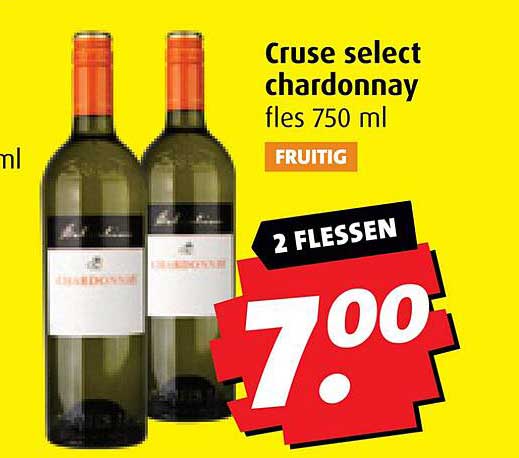 Cruse select chardonnay fles 750 ml