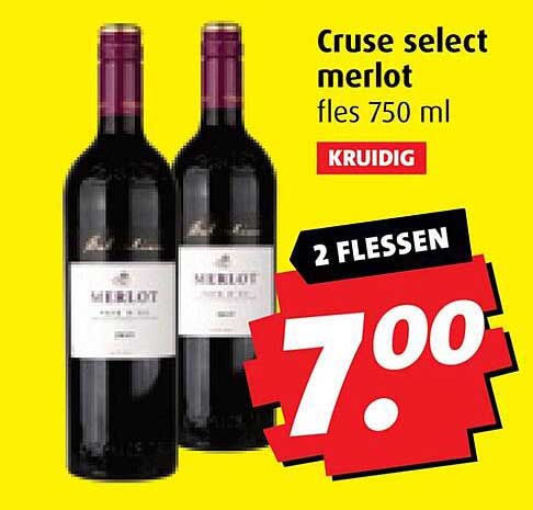 Cruse select merlot fles 750 ml