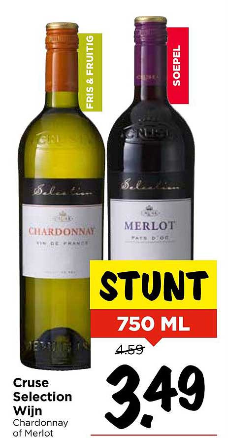 Cruse Selection Wijn Chardonnay of Merlot 750 ML
