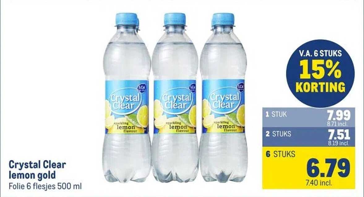 Crystal Clear lemon gold Folie 6 flesjes 500 ml