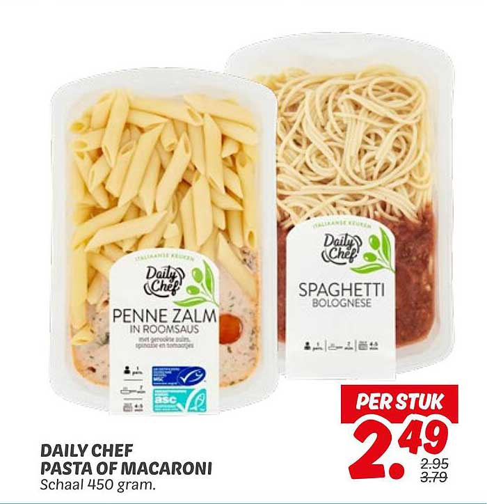 DAILY CHEF PASTA OF MACARONI Schaal 450 gram
