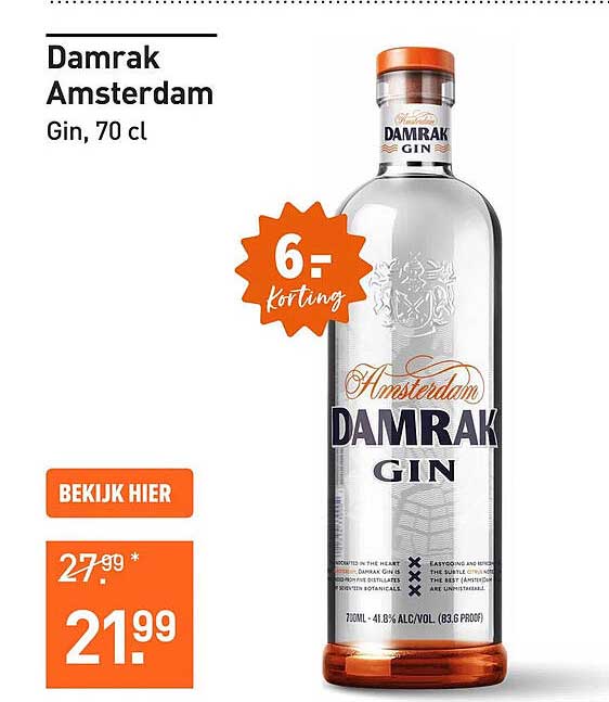 Damrak Amsterdam Gin, 70 cl