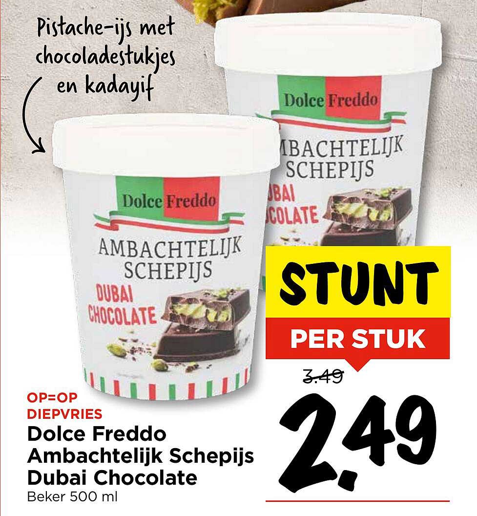 Dolce Freddo Ambachtelijk Schepijs Dubai Chocolate