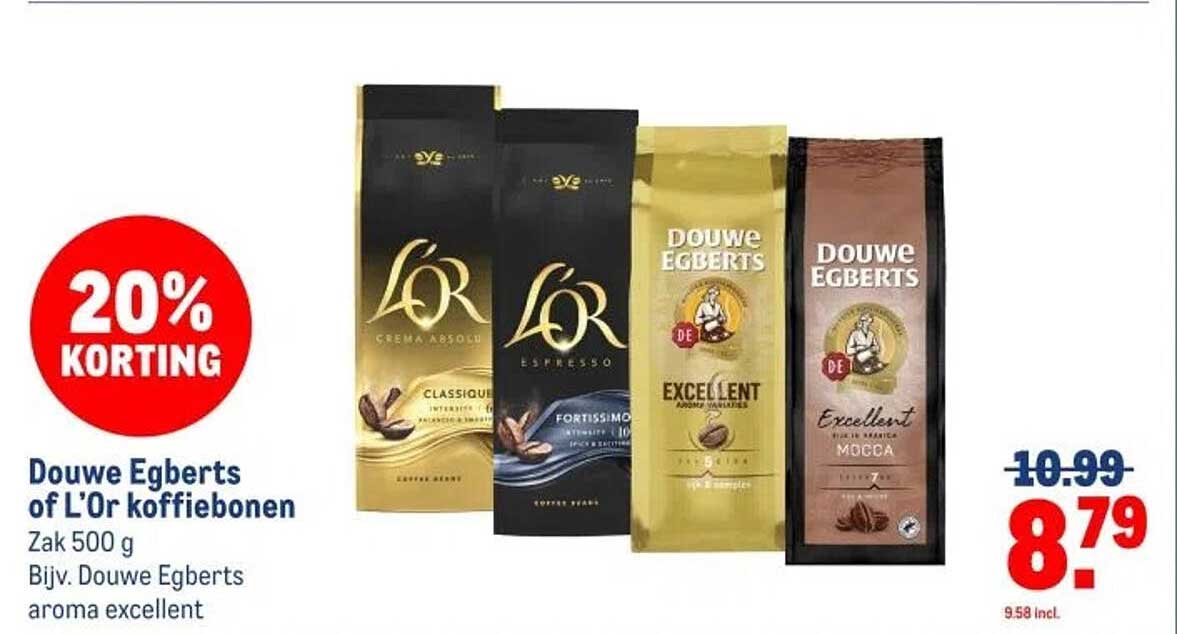 Douwe Egberts of L'Or koffiebonen