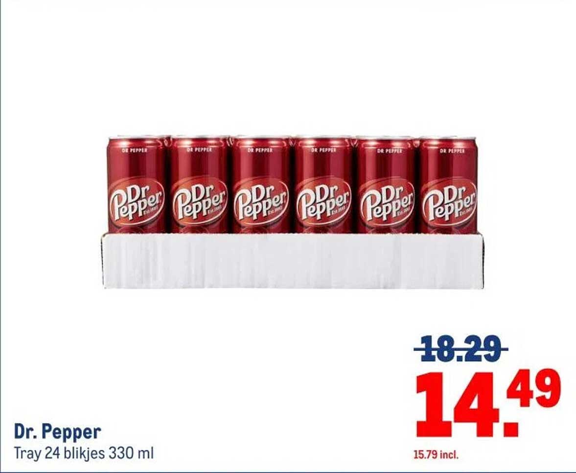 Dr. Pepper Tray 24 blijkjes 330 ml