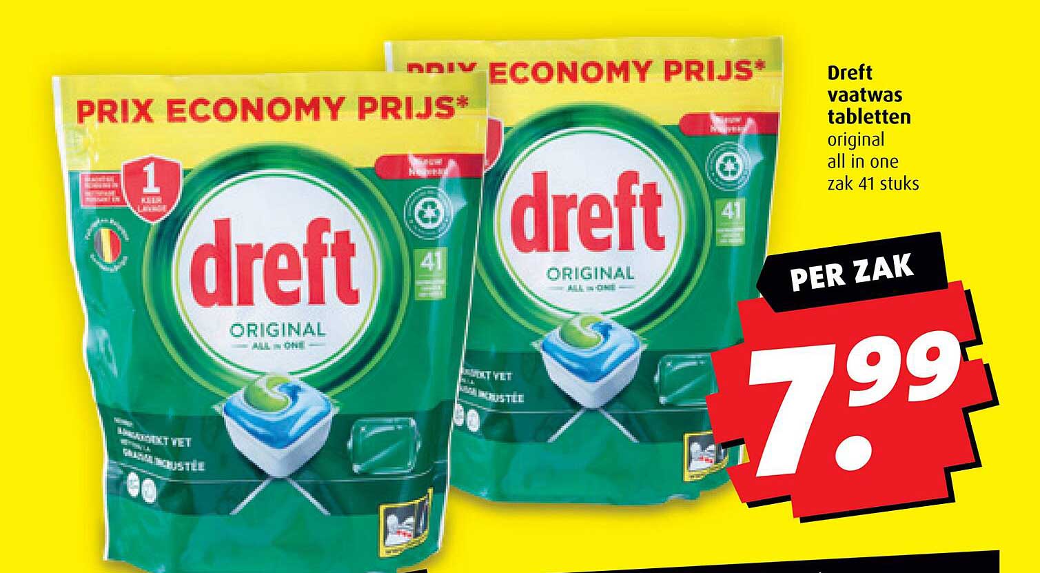 Dreft vaatwas tabletten original all in one zak 41 stuks