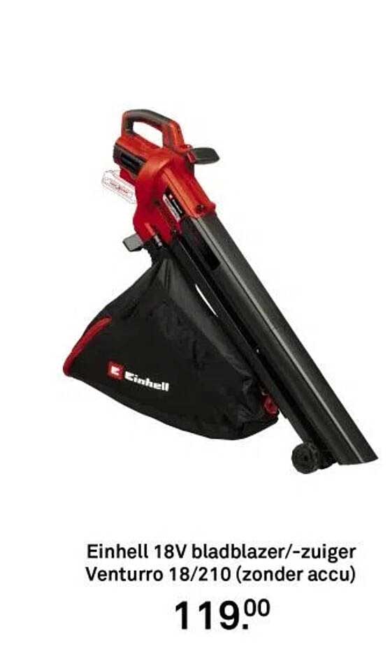 Einhell 18V bladblazer/-zuiger Venturro 18/210 (zonder accu)
