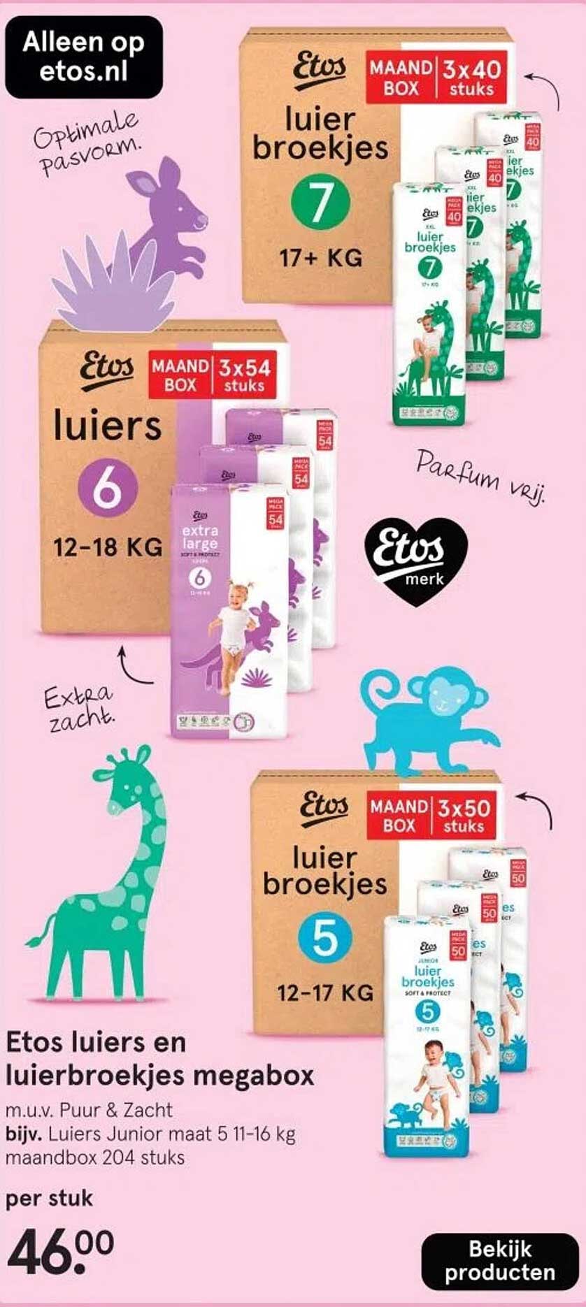 Etos luiers en luier broekjes megabox