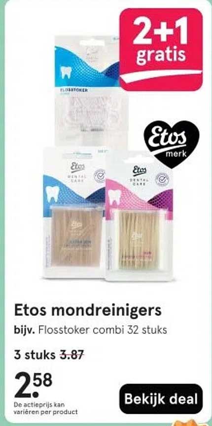 Etos mondreinigers bijv. Flosstoker combi 32 stuks