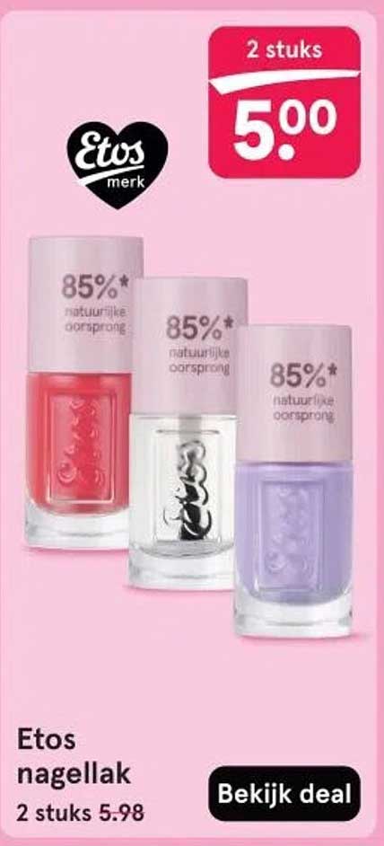 Etos nagellak 2 stuks 5.00