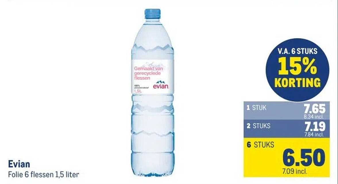 Evian Folie 6 flessen 1,5 liter