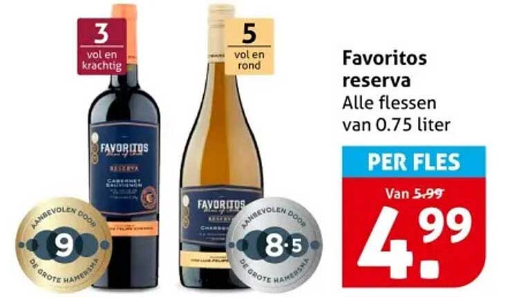 Favoritos reserva Alle flessen van 0.75 liter