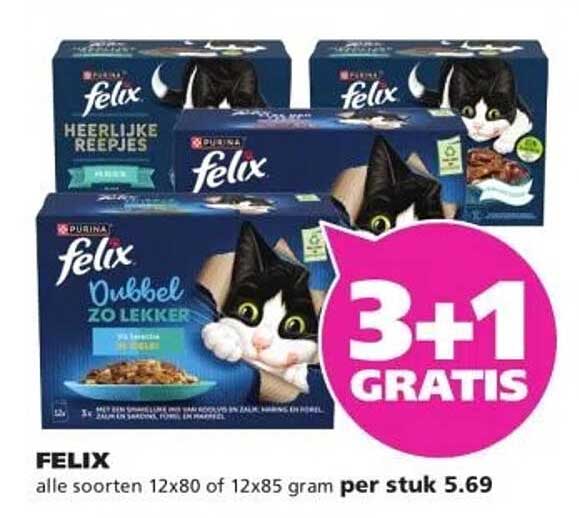 FELIX alle soorten 12x80 of 12x85 gram per stuk 5.69
