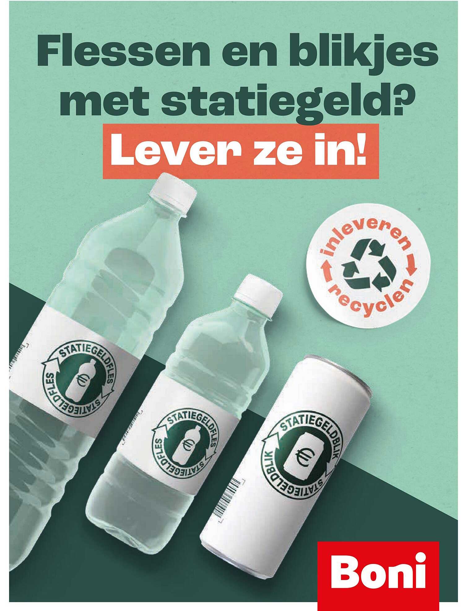 Flessen en blijkjes met statiegeld? Lever ze in!