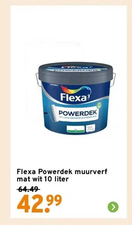 Flexa Powerdek muurverf mat wit 10 liter
