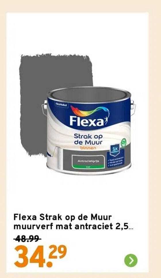 Flexa Strak op de Muur muurverf mat antraciet 2,5...