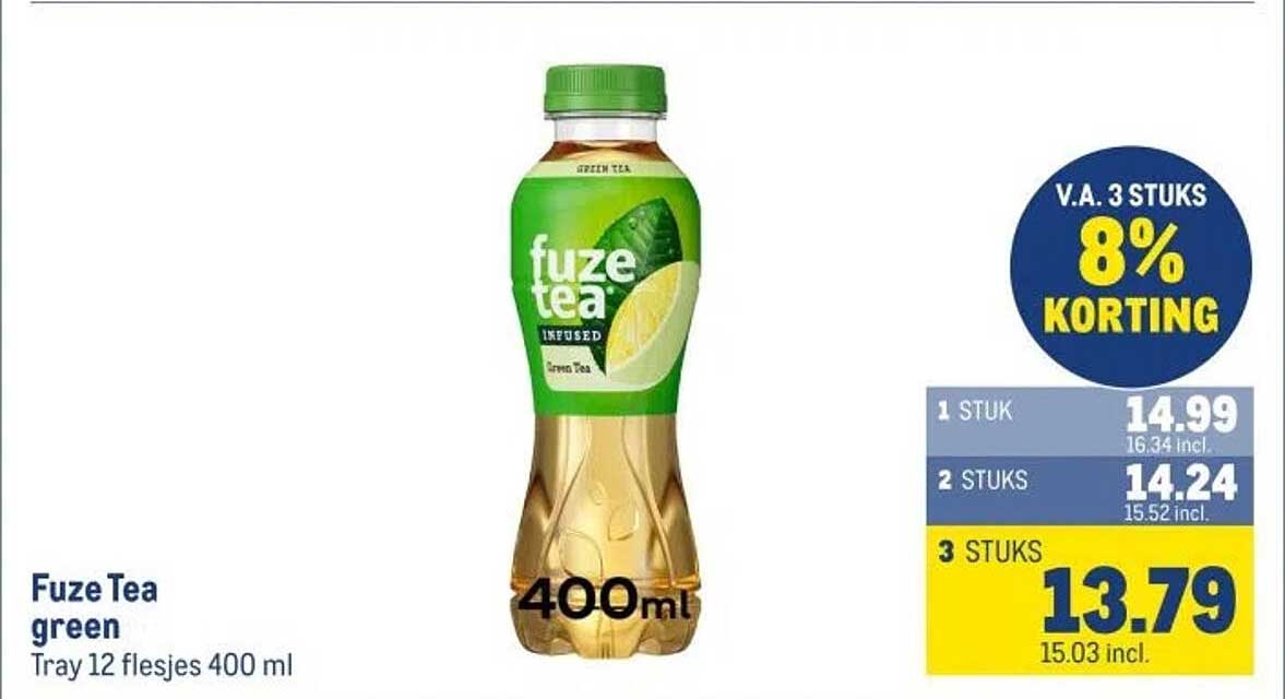Fuze Tea green Tray 12 flesjes 400 ml
