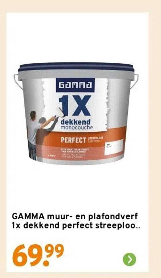 GAMMA muur- en plafondverf 1x dekkend perfect streeploos...