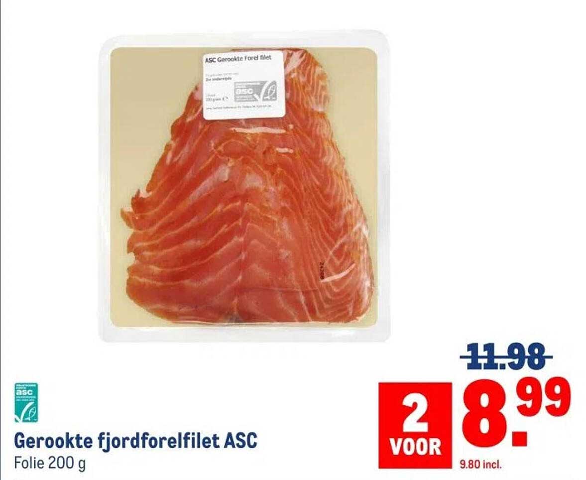 Gerookte fjordforelfilet ASC