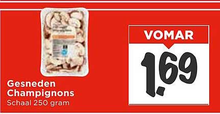 Gesneden Champignons Schaal 250 gram