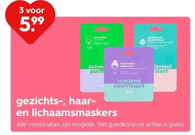 gezichts-, haar- en lichaamsmaskers