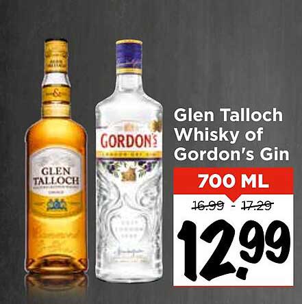 Glen Talloch Whisky of Gordon's Gin 700 ML