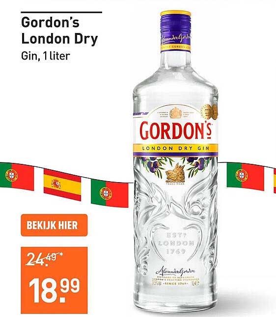 Gordon's London Dry Gin, 1 liter
