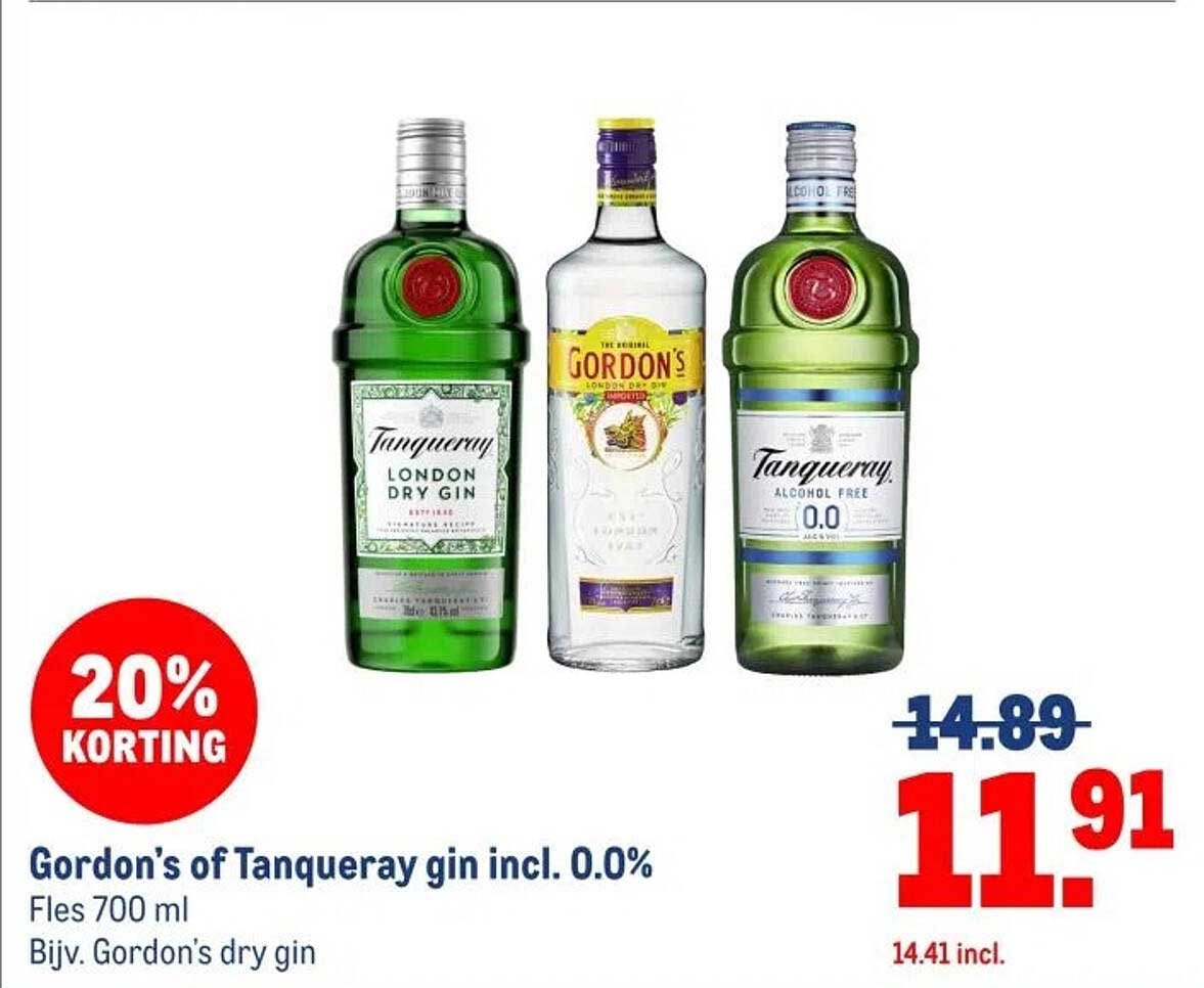 Gordon's of Tanqueray gin incl. 0.0%