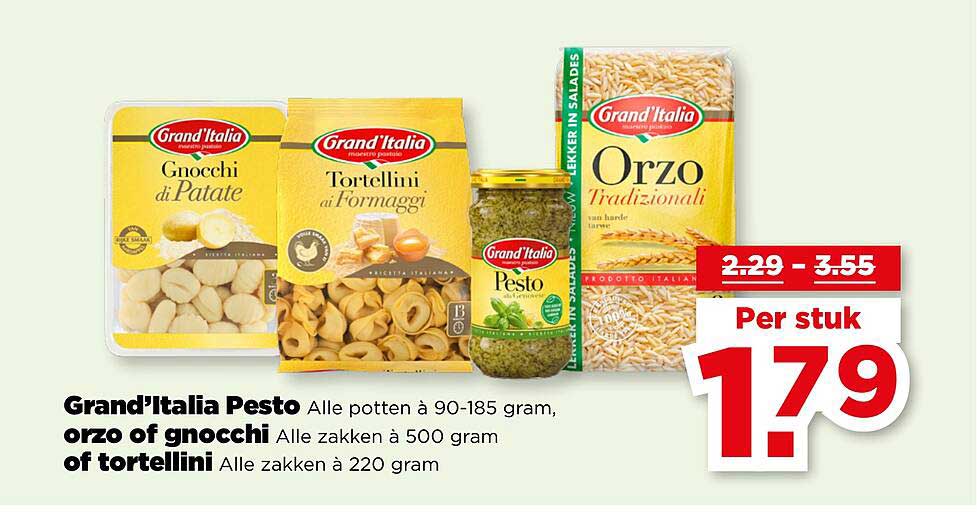 Grand'Italia Pesto, Gnocchi, Orzo of Tortellini