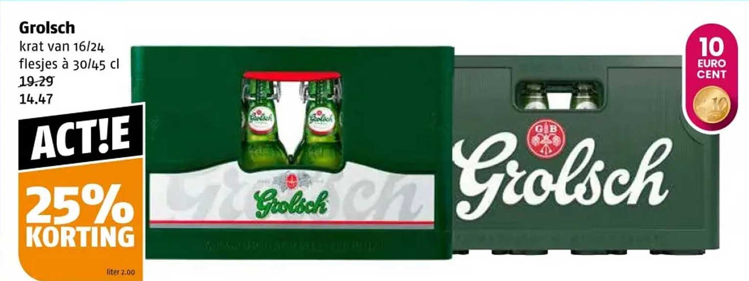 Grolsch krat van 16/24 flesjes à 30/45 cl